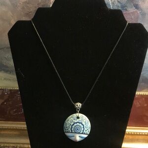 Make a statement wearing this calming boho necklace